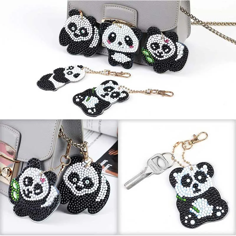 5D Diamond Painting Schlüsselanhänger Panda