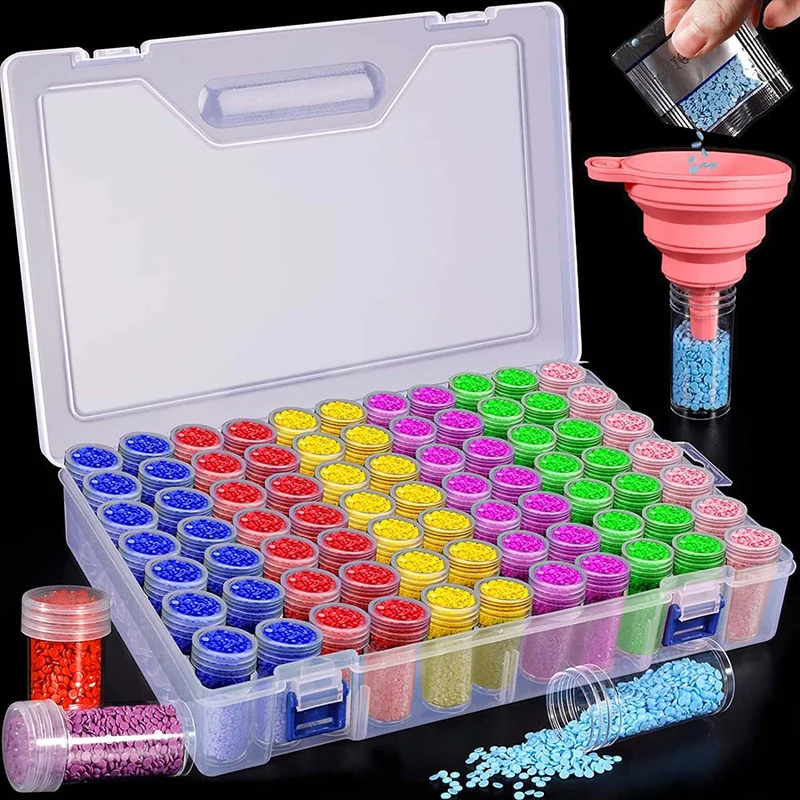 Diamond Painting XXL Aufbewahrungsbox mit 80 runde Dosen