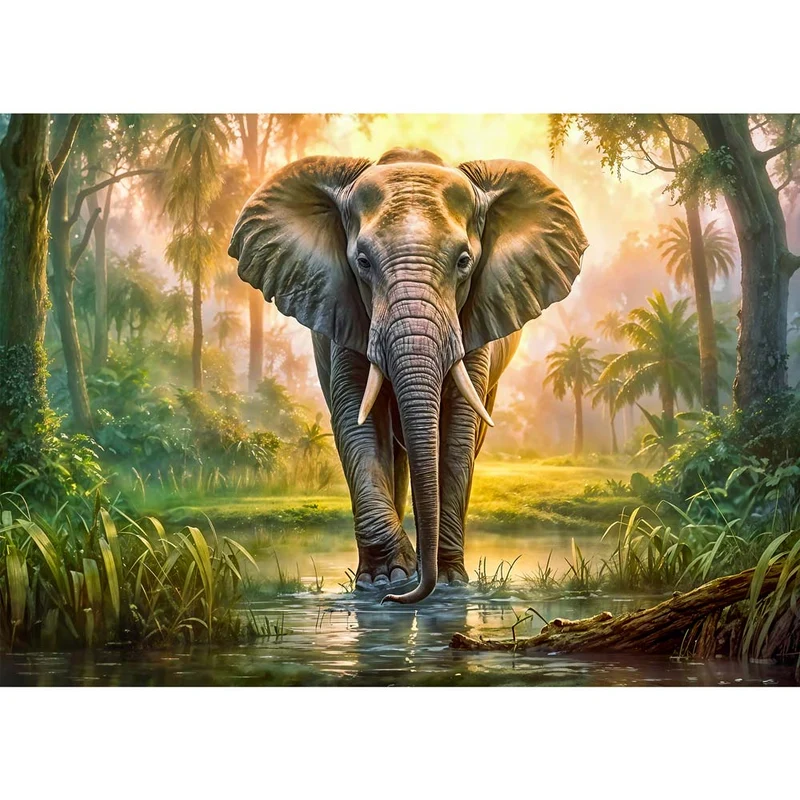 5D Diamond Painting – Elefant im Dschungel