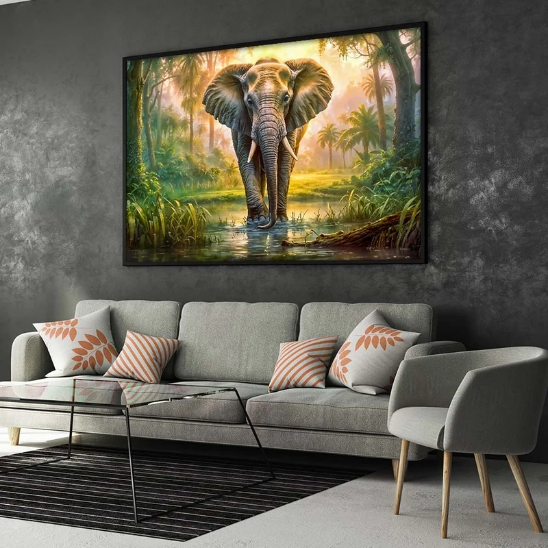5D Diamond Painting – Elefant im Dschungel
