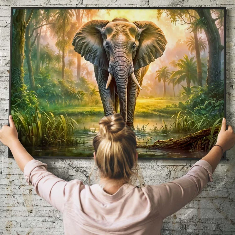 5D Diamond Painting – Elefant im Dschungel