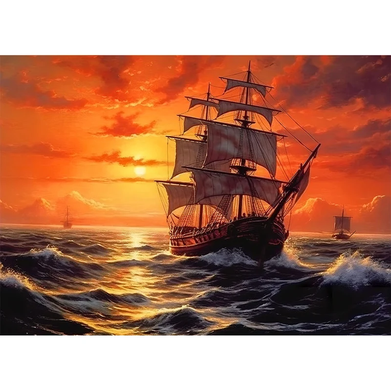5D Diamond Painting – Rückkehr des Segelschiffs