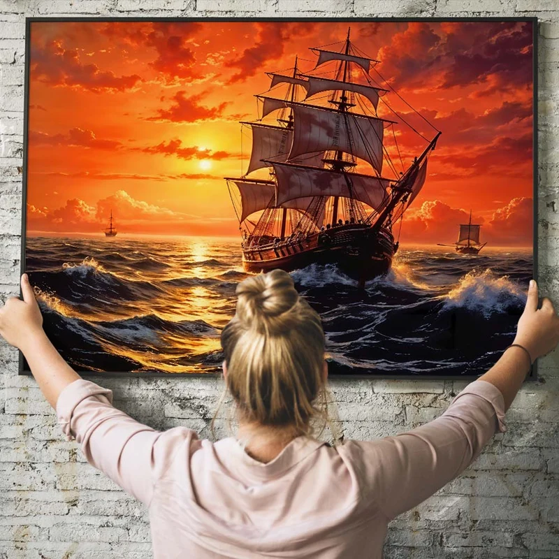 5D Diamond Painting – Rückkehr des Segelschiffs