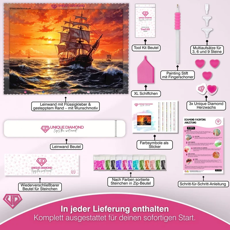 5D Diamond Painting – Rückkehr des Segelschiffs