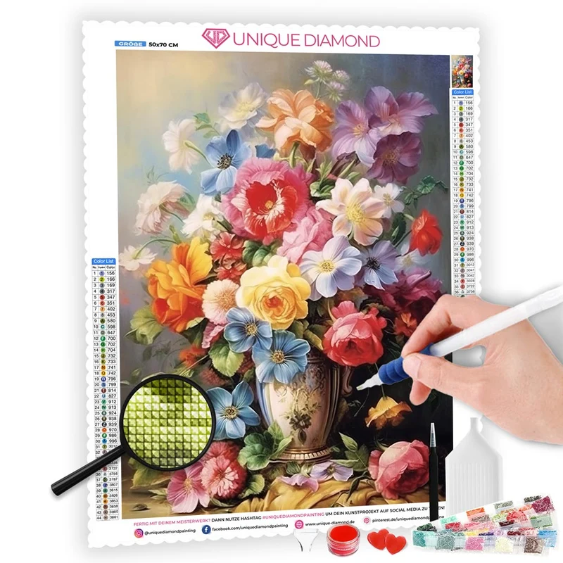 5D Diamond Painting – Malerischer Strauß