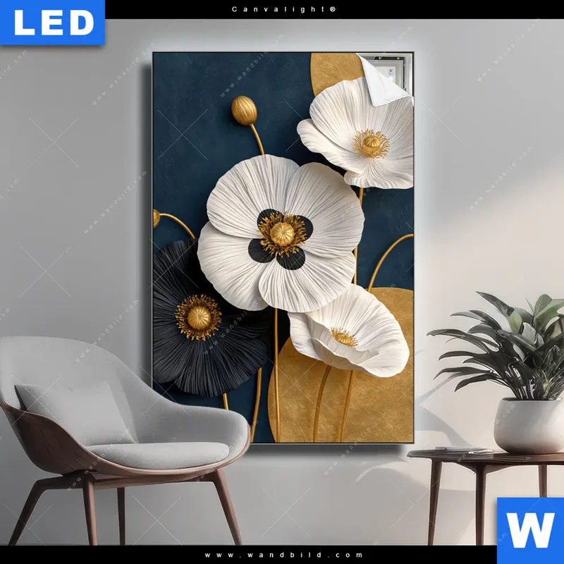 Canvalight® Leuchtbild | Golden Poppies | Hochformat