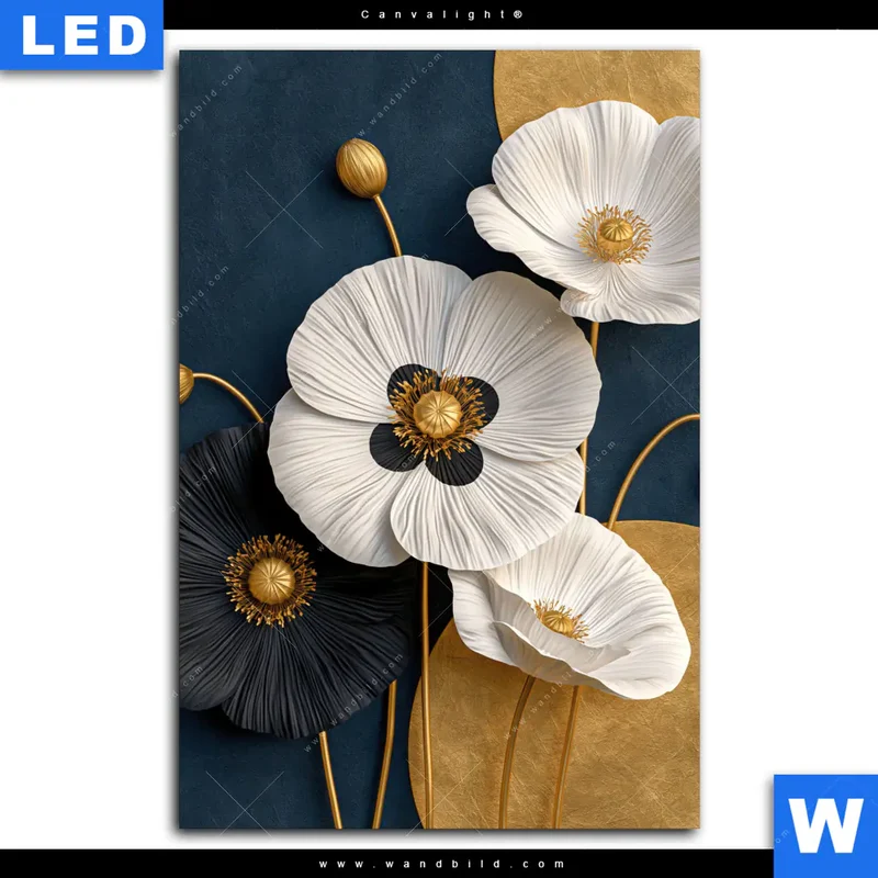 Canvalight® Leuchtbild | Golden Poppies | Hochformat