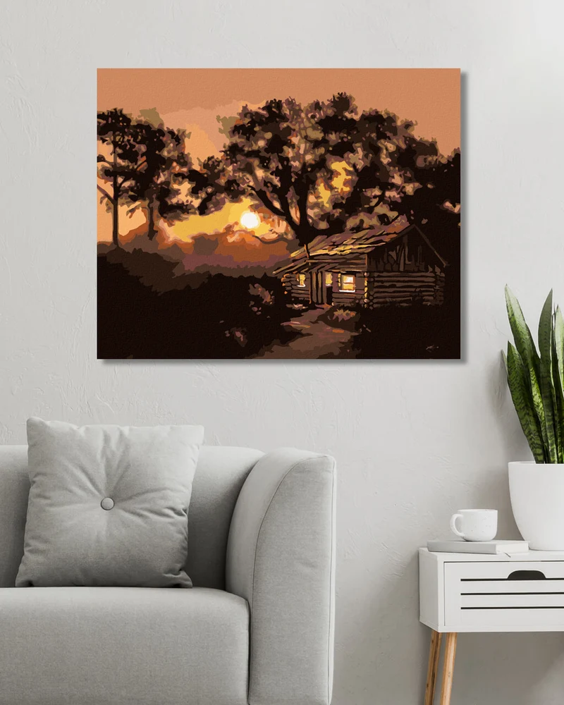 Diamond painting - HÜTTE IN DER ABENDDÄMMERUNG (D. RUSTY RUST)