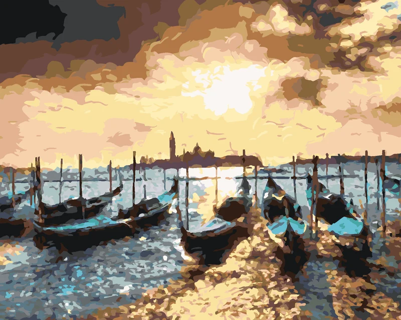 Diamond painting - STURM ÜBER DEN GONDELN IN VENEDIG