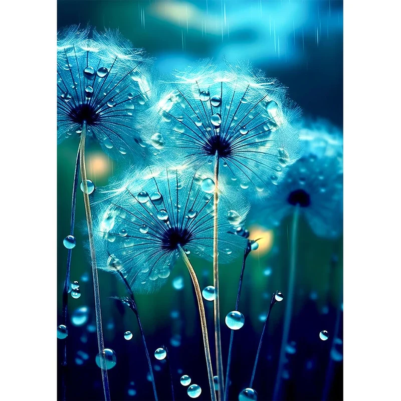 5D Diamond Painting – Pusteblume im Regen