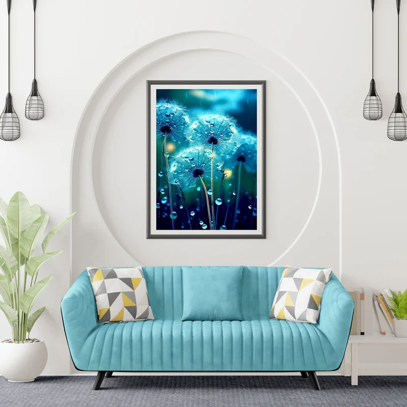 5D Diamond Painting – Pusteblume im Regen