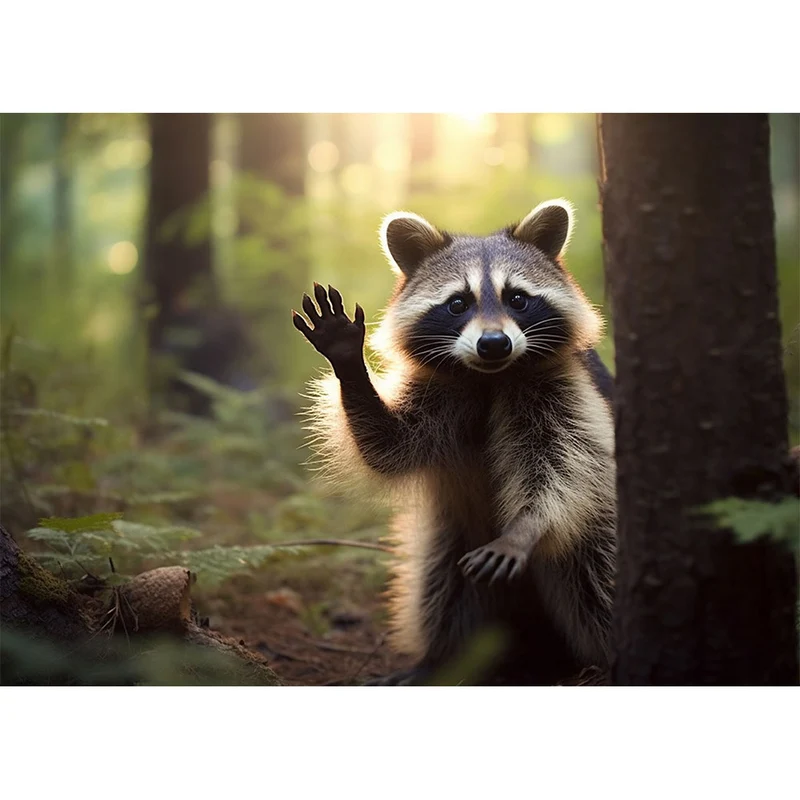 5D Diamond Painting – Hallo Waschbär