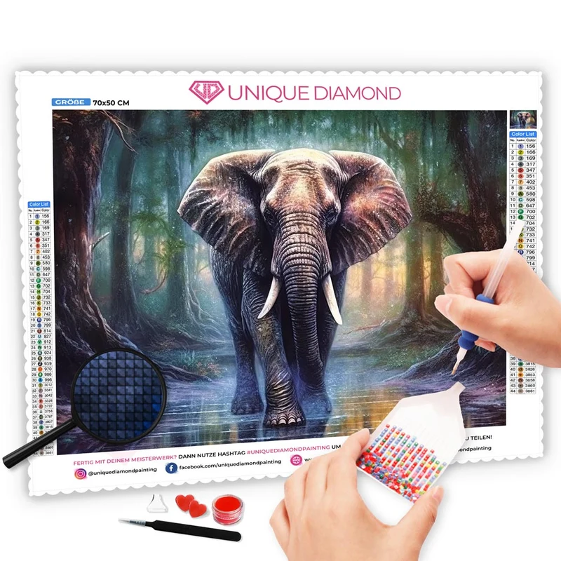 5D Diamond Painting – Elefant im Wald