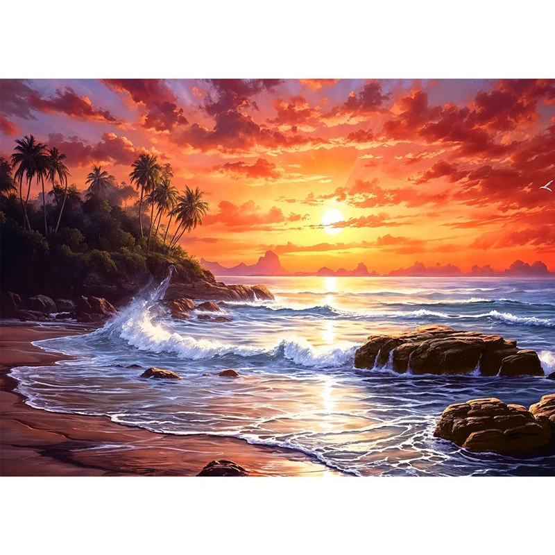 5D Diamant Painting – Sonnenuntergang am Strand
