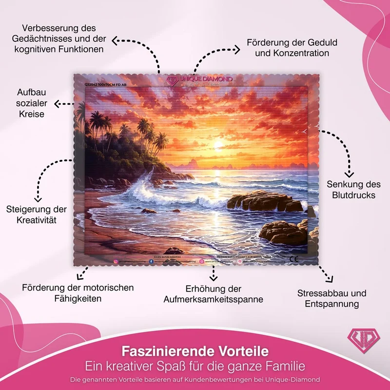 5D Diamant Painting – Sonnenuntergang am Strand