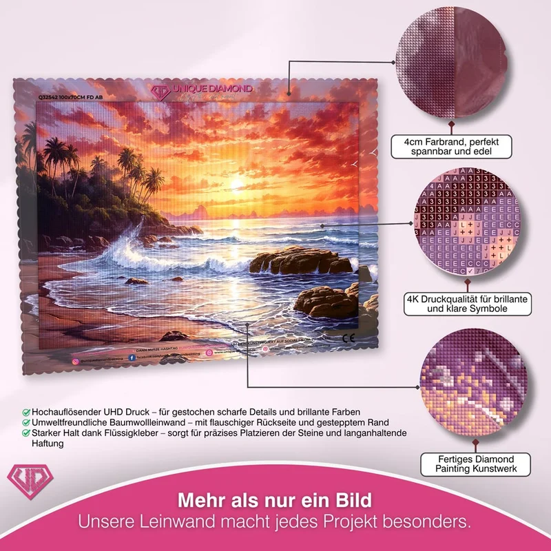 5D Diamant Painting – Sonnenuntergang am Strand