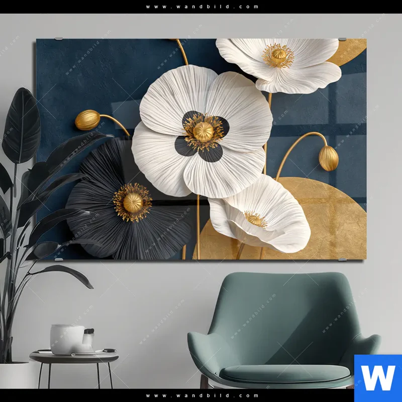Acrylglasbild | Golden Poppies | Querformat