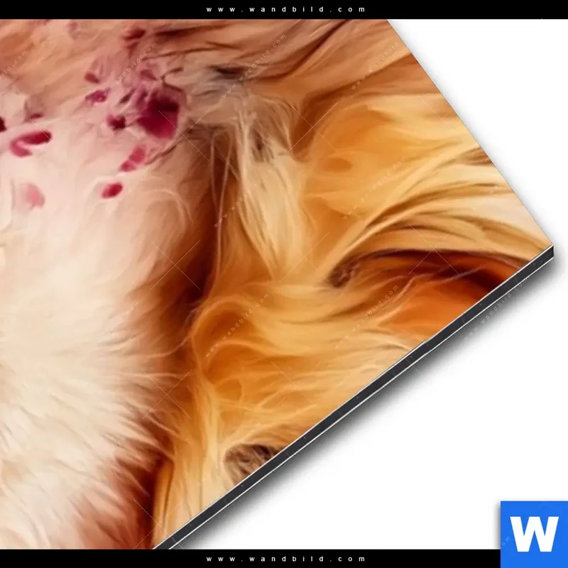 Alu-Dibond Bild | Florale Stärke – Der Löwe | Schmal