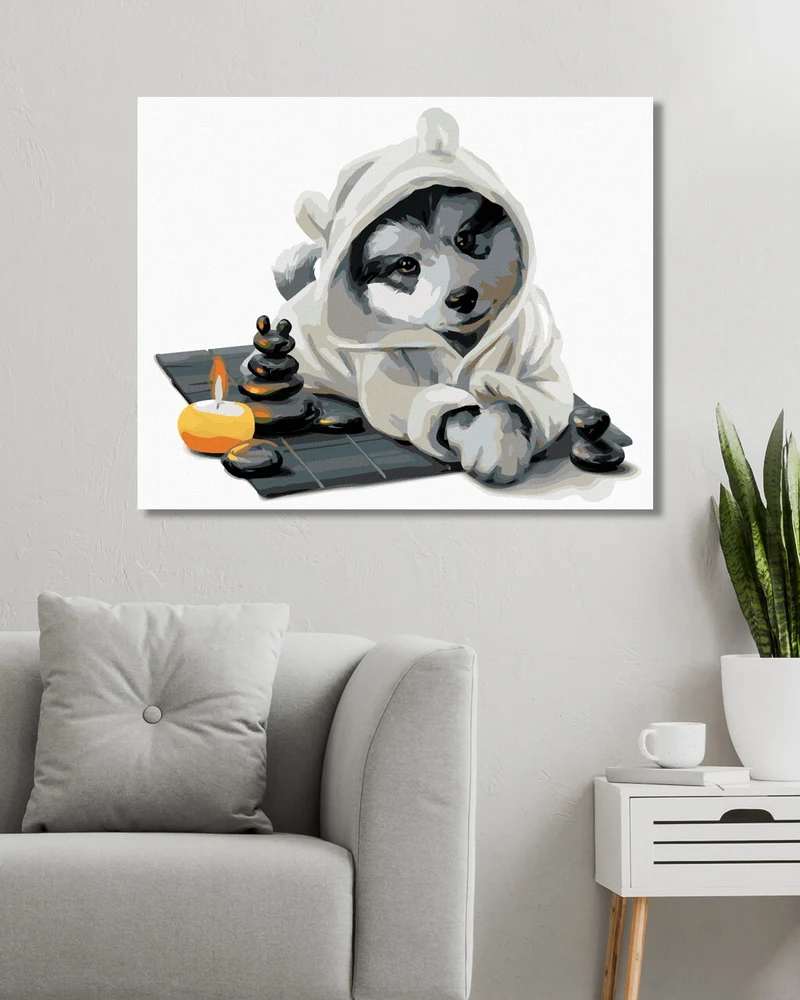 Diamond painting - HUSKY ERHOLT SICH