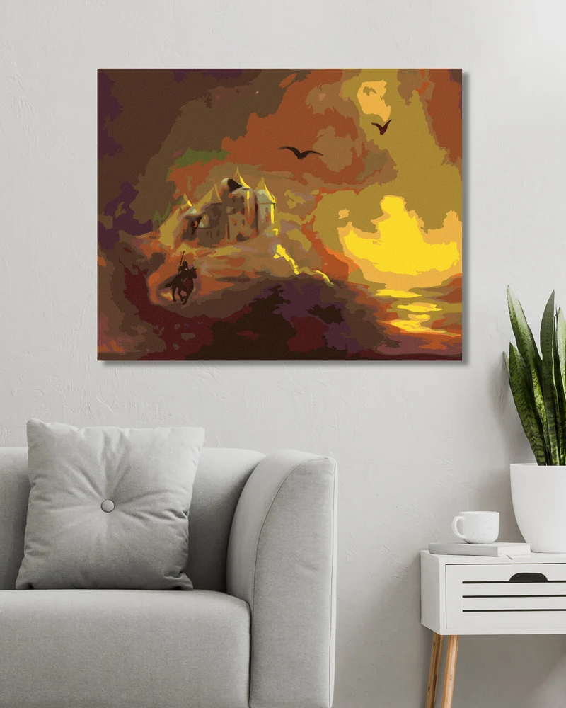 Diamond painting - BURG, RITTER UND SONNENUNTERGANG (D. RUSTY RUST)