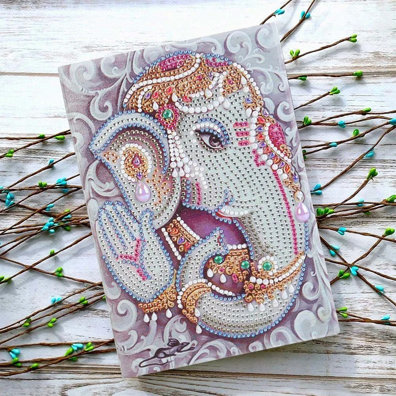 5D Diamond Painting Notizbuch Elefantengott Ganesha