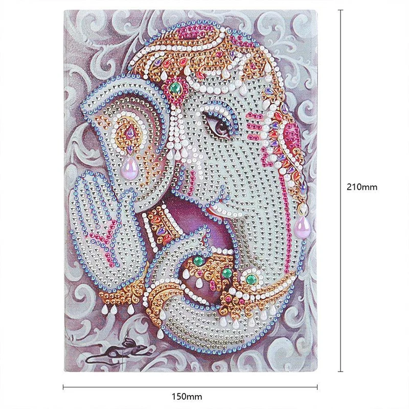 5D Diamond Painting Notizbuch Elefantengott Ganesha