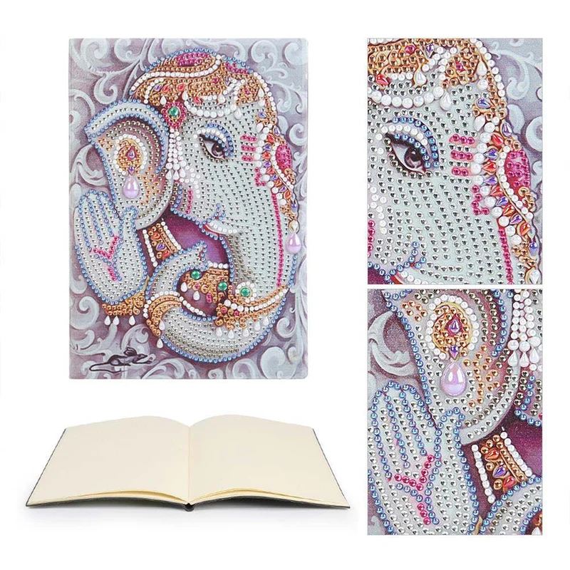 5D Diamond Painting Notizbuch Elefantengott Ganesha
