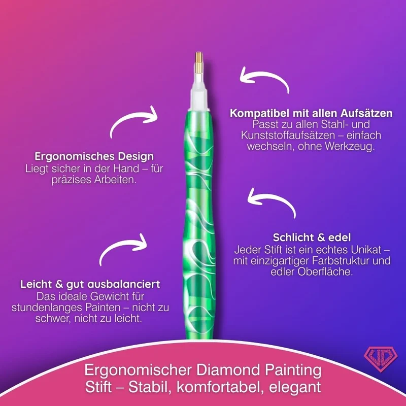 Diamond Painting Ergonomischer Premium-Stift – Emerald Wave