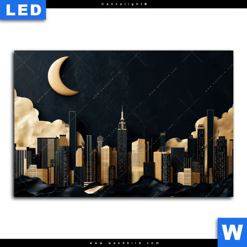 Canvalight® Leuchtbild | Golden City Dreams | Querformat