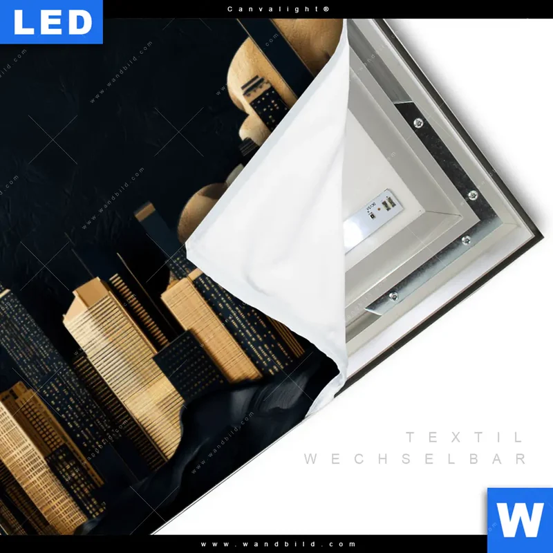 Canvalight® Leuchtbild | Golden City Dreams | Querformat