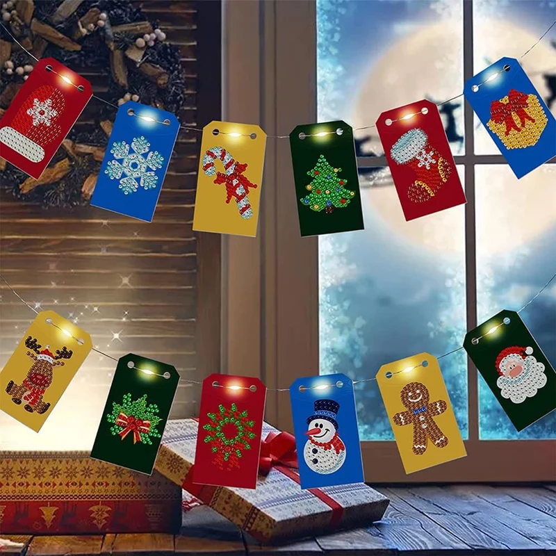 Weihnachtsbaum Anhänger mit LED 10st Set