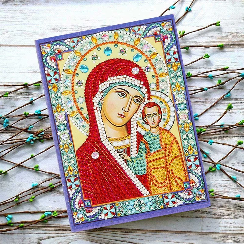 Diamond Painting Notizbuch Jungfrau Maria mit Jesus