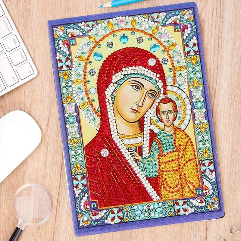 Diamond Painting Notizbuch Jungfrau Maria mit Jesus