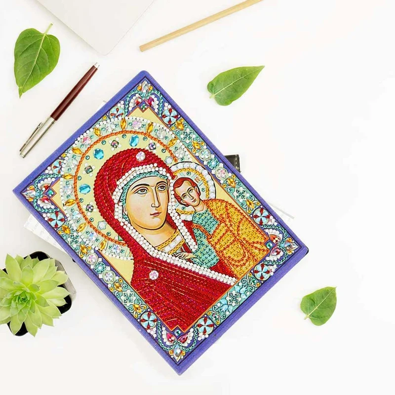 Diamond Painting Notizbuch Jungfrau Maria mit Jesus