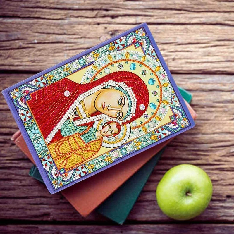 Diamond Painting Notizbuch Jungfrau Maria mit Jesus