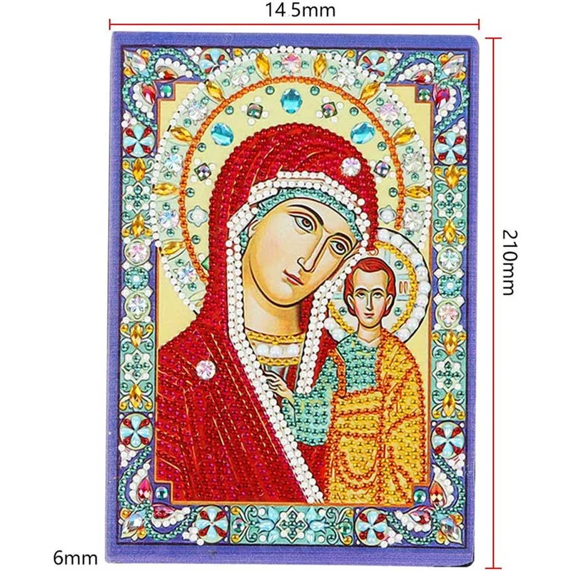 Diamond Painting Notizbuch Jungfrau Maria mit Jesus