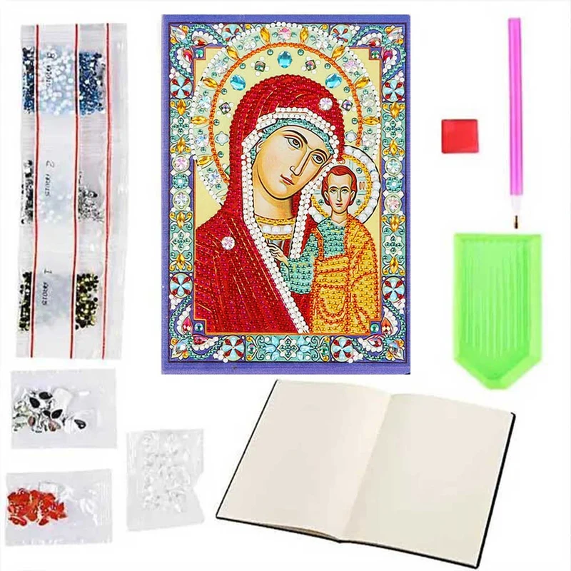 Diamond Painting Notizbuch Jungfrau Maria mit Jesus