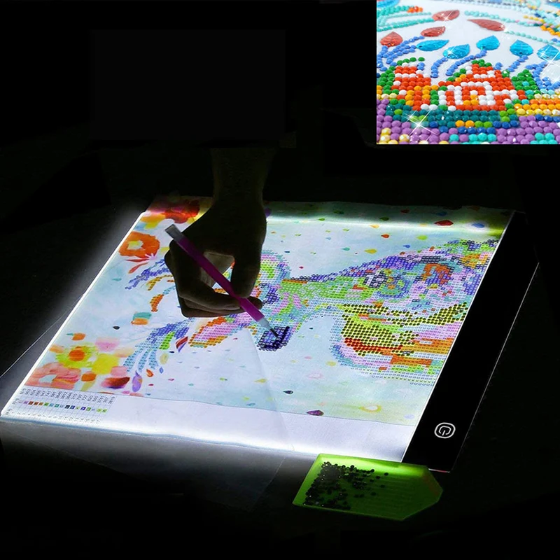 Diamond Painting LED-Pad Pink + Zubehör A4