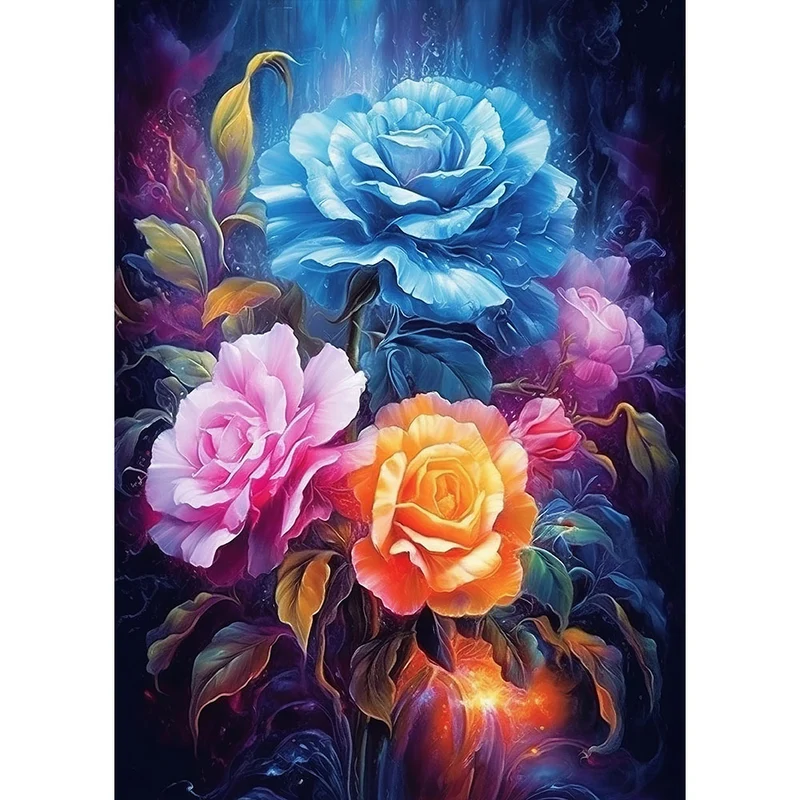 5D Diamond Painting – Farbige Rosen