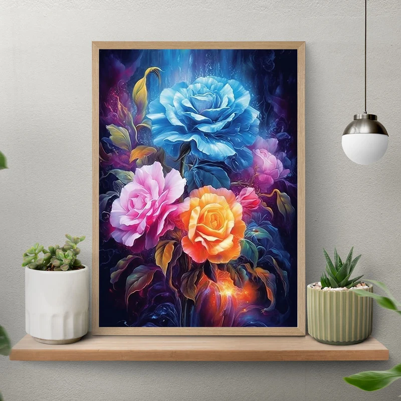 5D Diamond Painting – Farbige Rosen
