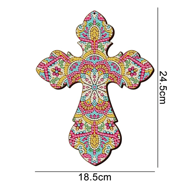 5D Diamond Painting Dekoanhänger Kreuz Mandala