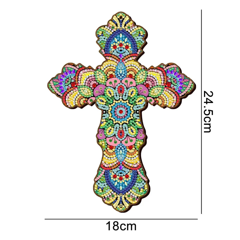 5D Diamond Painting Dekoanhänger Kreuz Blumen