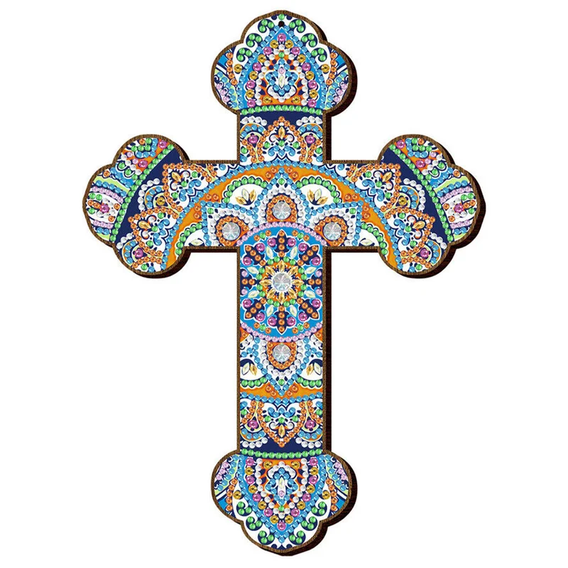 5D Diamond Painting Dekoanhänger Kreuz Mandala
