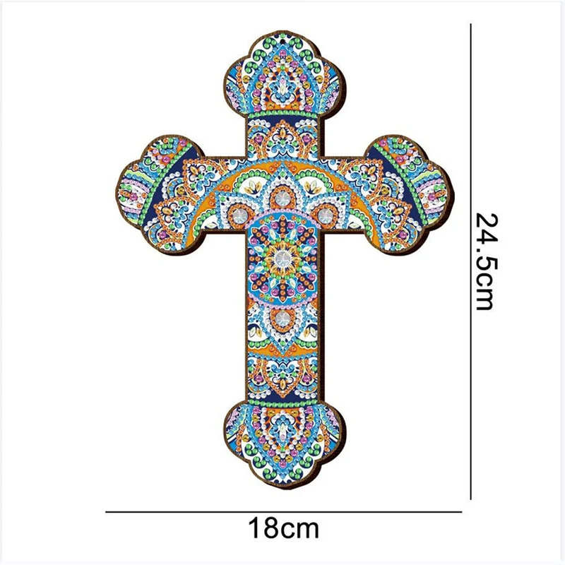 5D Diamond Painting Dekoanhänger Kreuz Mandala