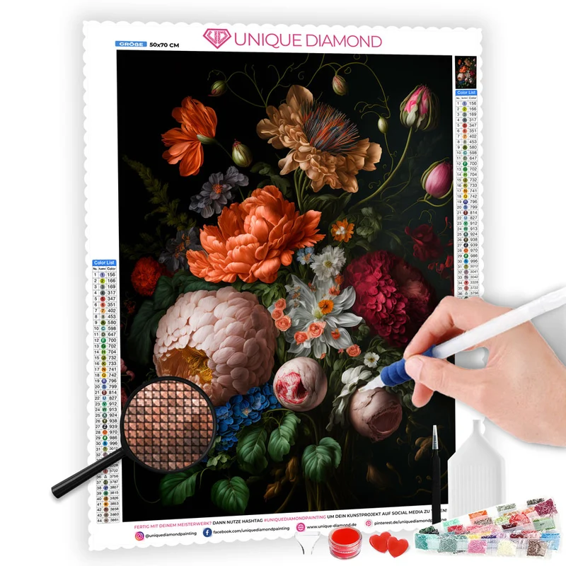 5D Diamond Painting – Bunter Blumenstrauß