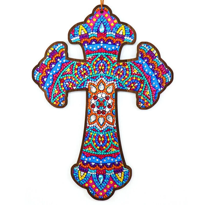 5D Diamond Painting Dekoanhänger Mandala Kreuz
