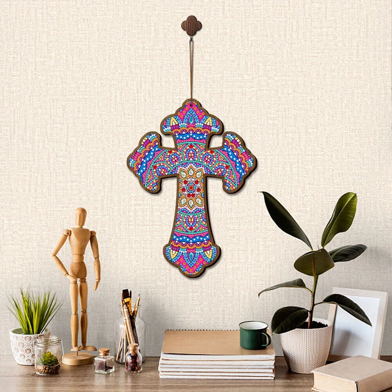 5D Diamond Painting Dekoanhänger Mandala Kreuz