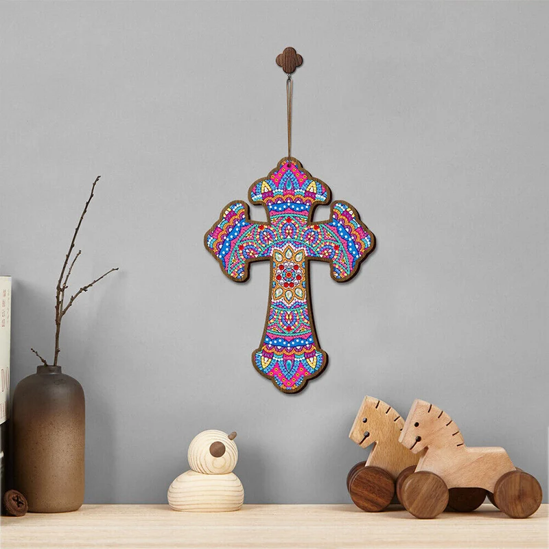 5D Diamond Painting Dekoanhänger Mandala Kreuz