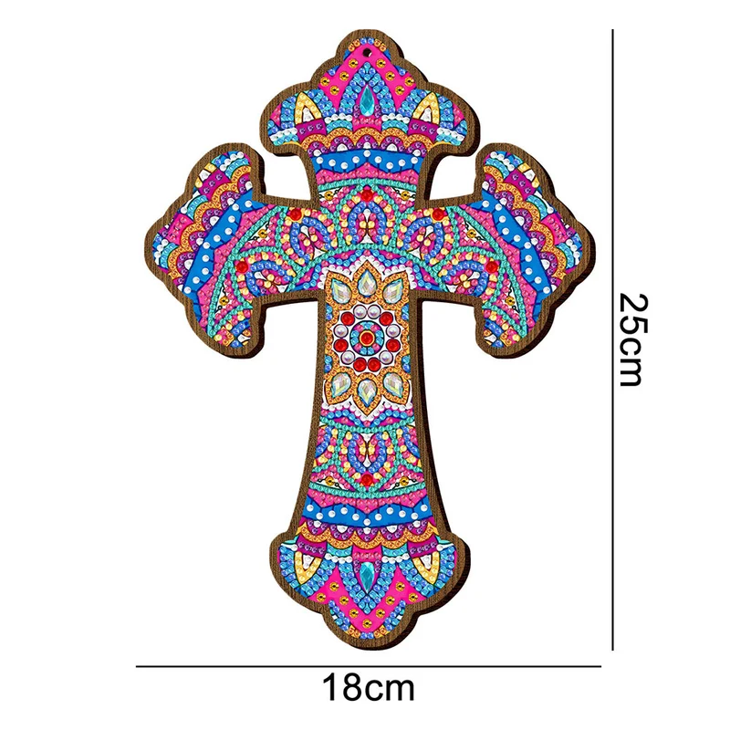 5D Diamond Painting Dekoanhänger Mandala Kreuz