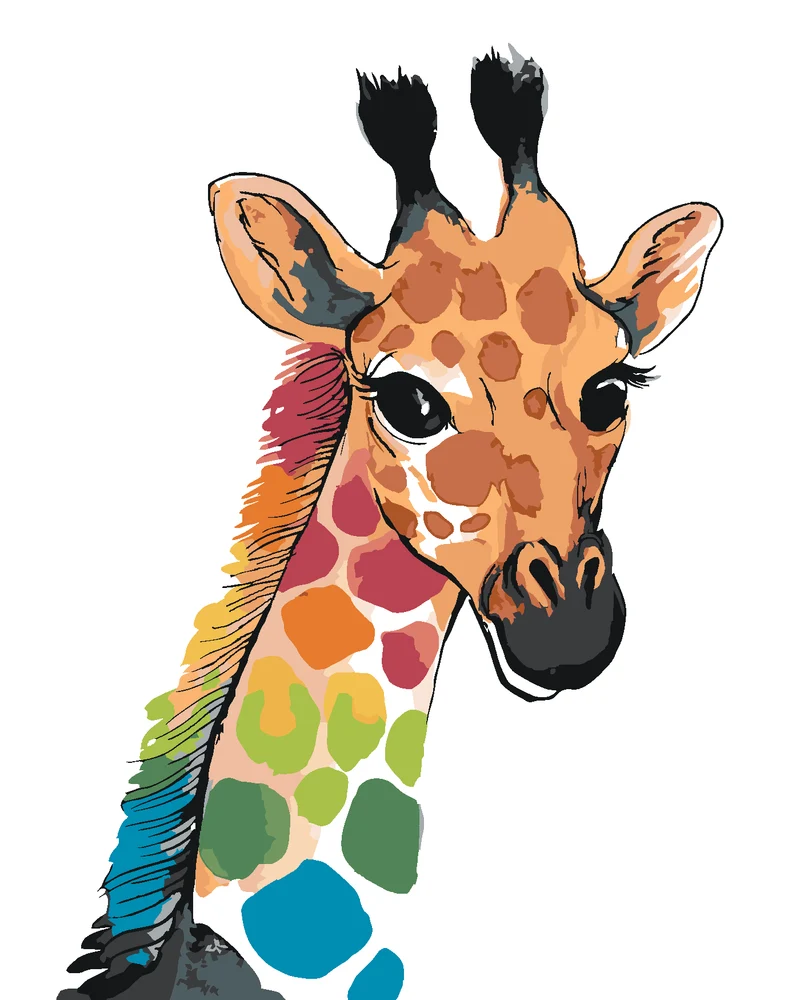 Diamond painting - REGENBOGEN GIRAFFE